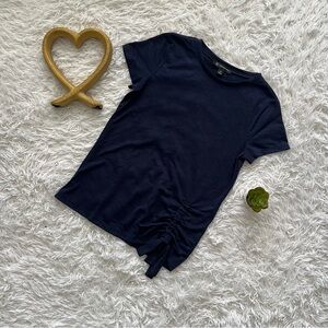 INC International Concepts Dark Blue Short Sleeve Top
